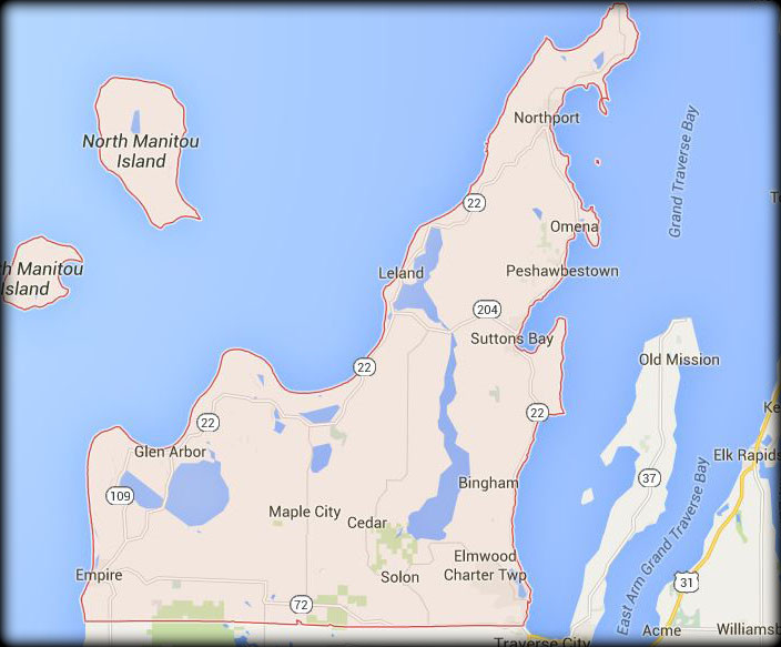 Map of Our Leelanau Service Area